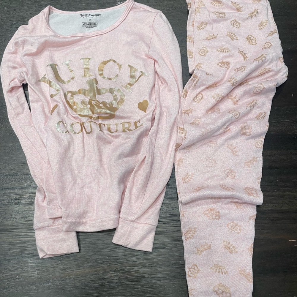 Juicy Couture Light Pink and Gold Kids Pajama Set